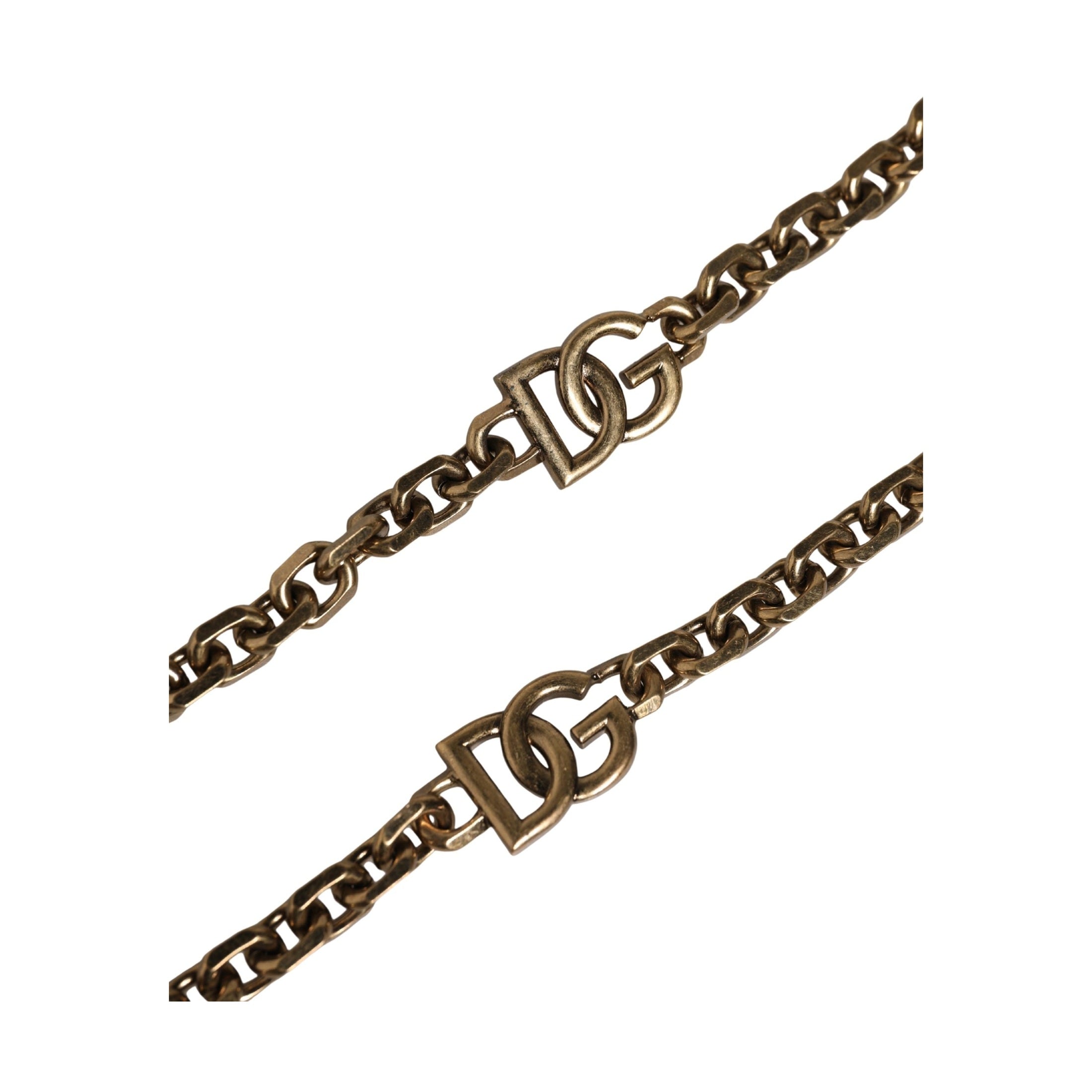 Dolce & Gabbana Black Leather Gold Chain Bag Accessory Shoulder Strap