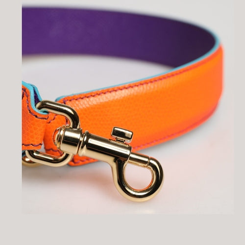 Dolce & Gabbana Orange Purple Calf Leather Bag Accessory  Shoulder Strap