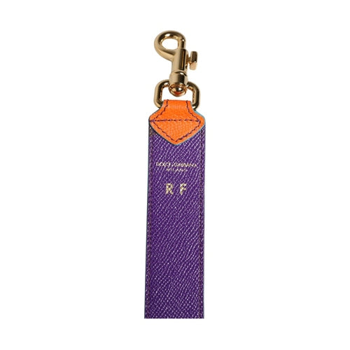 Dolce & Gabbana Orange Purple Calf Leather Bag Accessory  Shoulder Strap