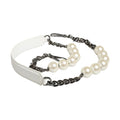 White Leather Silver Chain Bag Accessory Shoulder Strap
