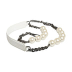 Dolce & Gabbana White Leather Silver Chain Bag Accessory Shoulder Strap