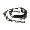 Black Leather Silver Chain Bag Accessory Shoulder Strap