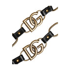 Dolce & Gabbana Black Leather Gold Chain Bag Accessory Shoulder Strap