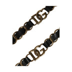 Dolce & Gabbana Black Leather Gold Chain Bag Accessory Shoulder Strap