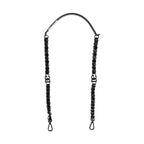 Dolce & Gabbana Black Leather Silver Chain Bag Accessory Shoulder Strap