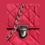 Prada Pink Quilted Tessuto Impuntu Nylon Flap Crossbody Bag