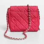 Prada Pink Quilted Tessuto Impuntu Nylon Flap Crossbody Bag