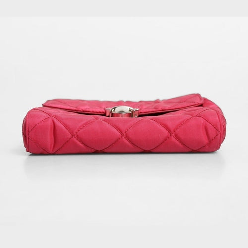 Prada Pink Quilted Tessuto Impuntu Nylon Flap Crossbody Bag
