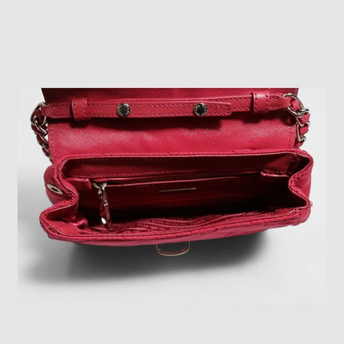 Prada Pink Quilted Tessuto Impuntu Nylon Flap Crossbody Bag