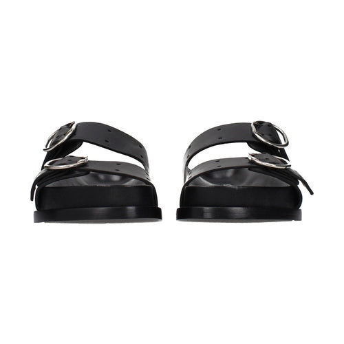 Jil Sander Black Leather Slippers
