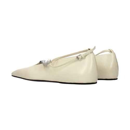 Jil Sander Beige Leather Ballet Flats
