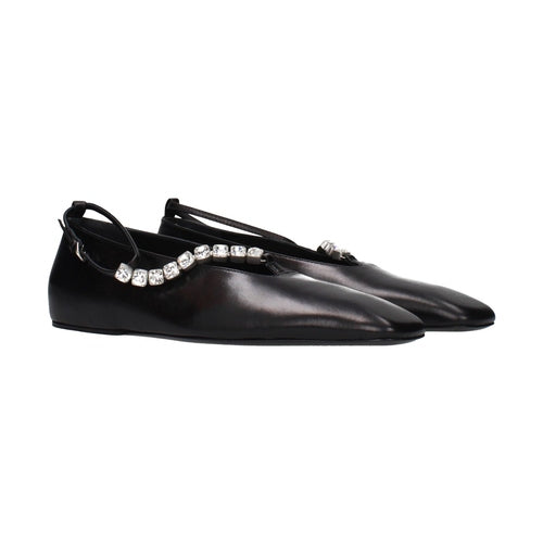 Jil Sander Black Leather Ballet Flats