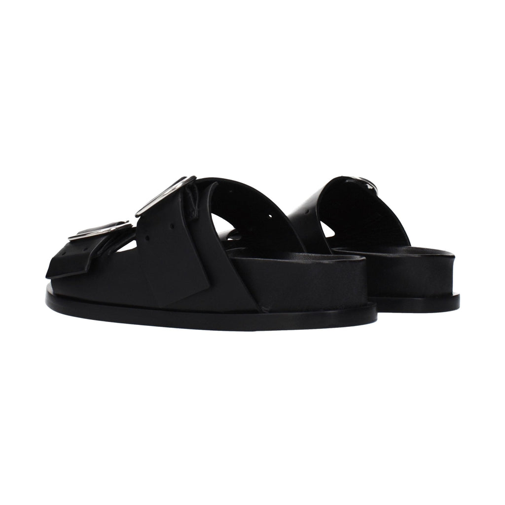 Jil Sander Black Leather Slippers