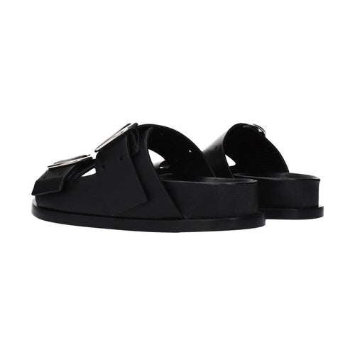 Jil Sander Black Leather Slippers