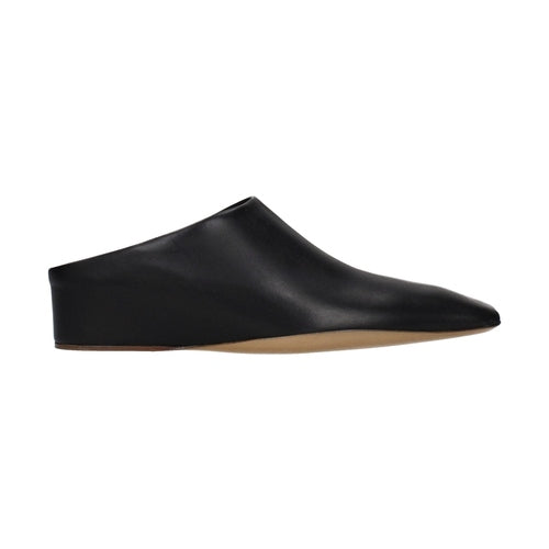Jil Sander Black Leather Slippers