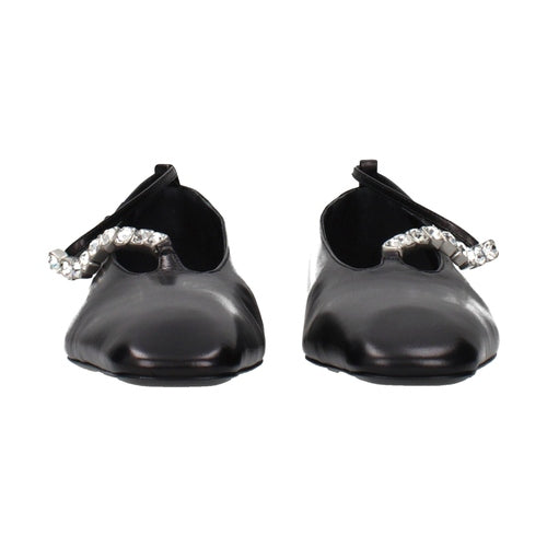 Jil Sander Black Leather Ballet Flats