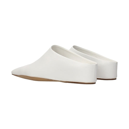 Jil Sander White Leather Slippers