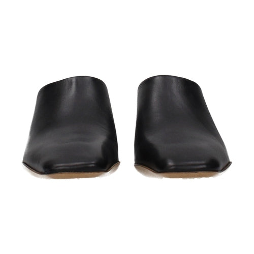Jil Sander Black Leather Slippers