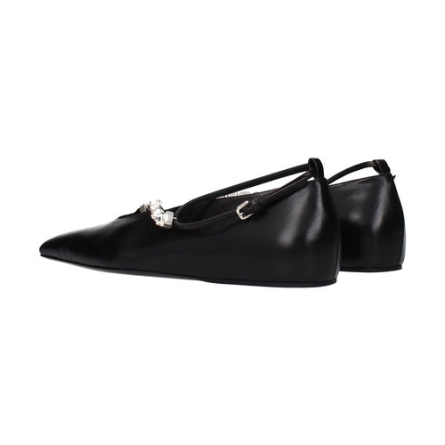 Jil Sander Black Leather Ballet Flats