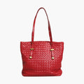 Bottega Veneta Red Intrecciato Leather Tote Bag