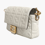 Fendi FF Embossed Baguette Nappa Leather Bag