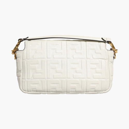 Fendi FF Embossed Baguette Nappa Leather Bag