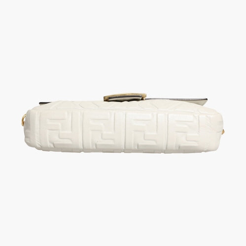Fendi FF Embossed Baguette Nappa Leather Bag
