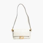 Fendi FF Embossed Baguette Nappa Leather Bag