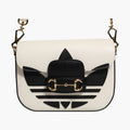 Gucci x Adidas Horsebit 1955 White Black Calfskin Leather Shoulder Bag