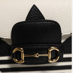 Gucci x Adidas Horsebit 1955 White Black Calfskin Leather Shoulder Bag