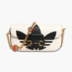Gucci x Adidas Horsebit 1955  White Black Calfskin Leather Shoulder Bag