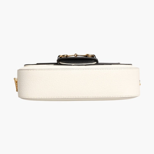 Gucci x Adidas Horsebit 1955  White Black Calfskin Leather Shoulder Bag