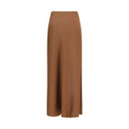 Brunello Cucinelli Brown Acetate Midi Skirt