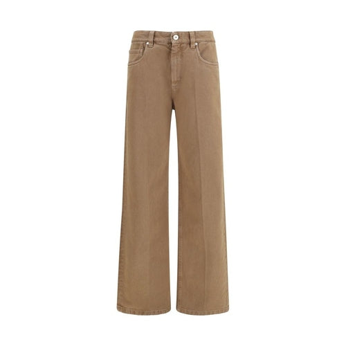 Brunello Cucinelli Brown Cotton Straight-Leg Jeans