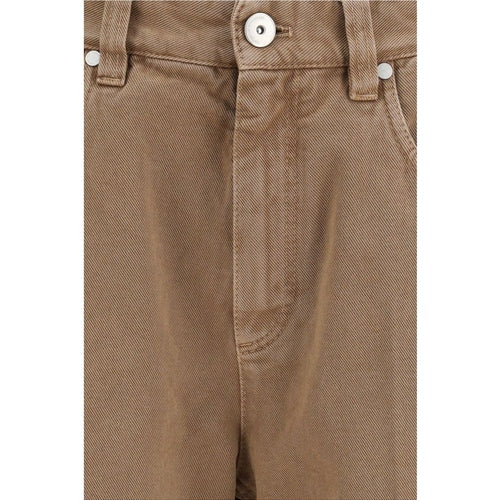 Brunello Cucinelli Brown Cotton Straight-Leg Jeans