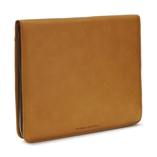 Brunello Cucinelli Brown Calf Leather Bos Taurus Wallet