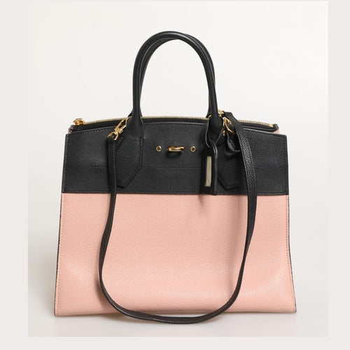 Louis Vuitton Pink and Black Leather City Steamer Leather Handbag