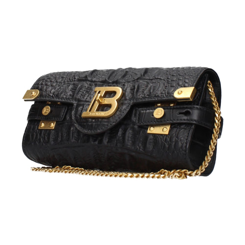 Balmain Black Leather Clutch Bag