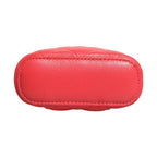 Chanel Red Caviar Quilted Small Vertical Coco Beauty Vanity Case with Chain