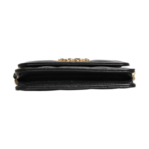 Chanel 19 Flap Coin Purse Quilted Leather Black Crossbody