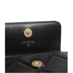 Chanel 19 Flap Coin Purse Quilted Leather Black Crossbody