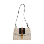 Gucci White Calfskin Leather Sylvie Crossbody Bag