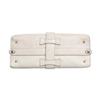Gucci White Leather Stirrup Top Handle Bag