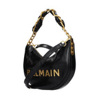 Balmain Black Leather Shoulder Bag