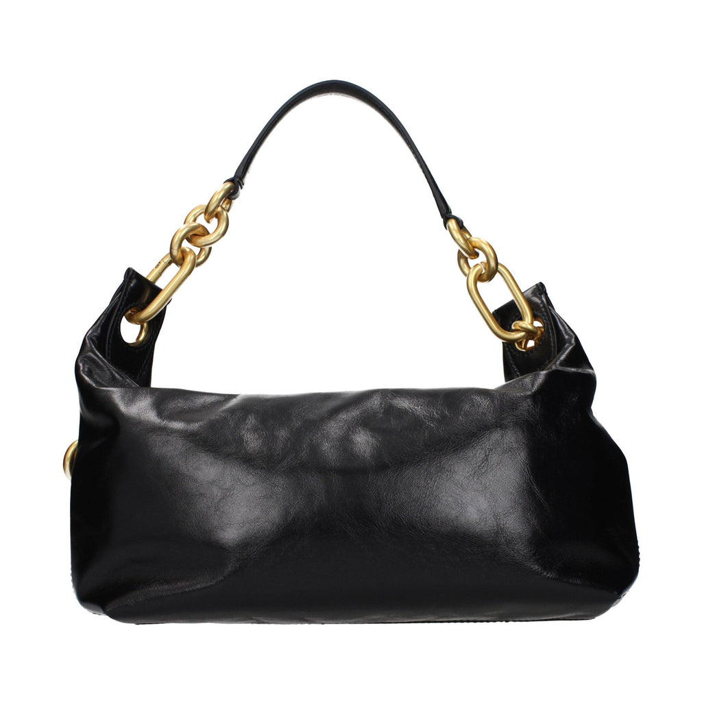 Balmain Black Leather Shoulder Bag