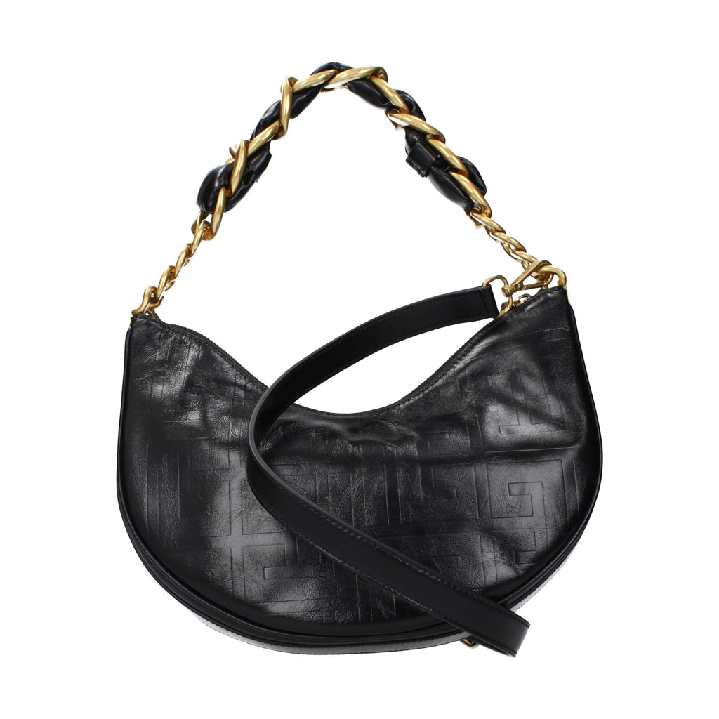 Balmain Black Leather Shoulder Bag
