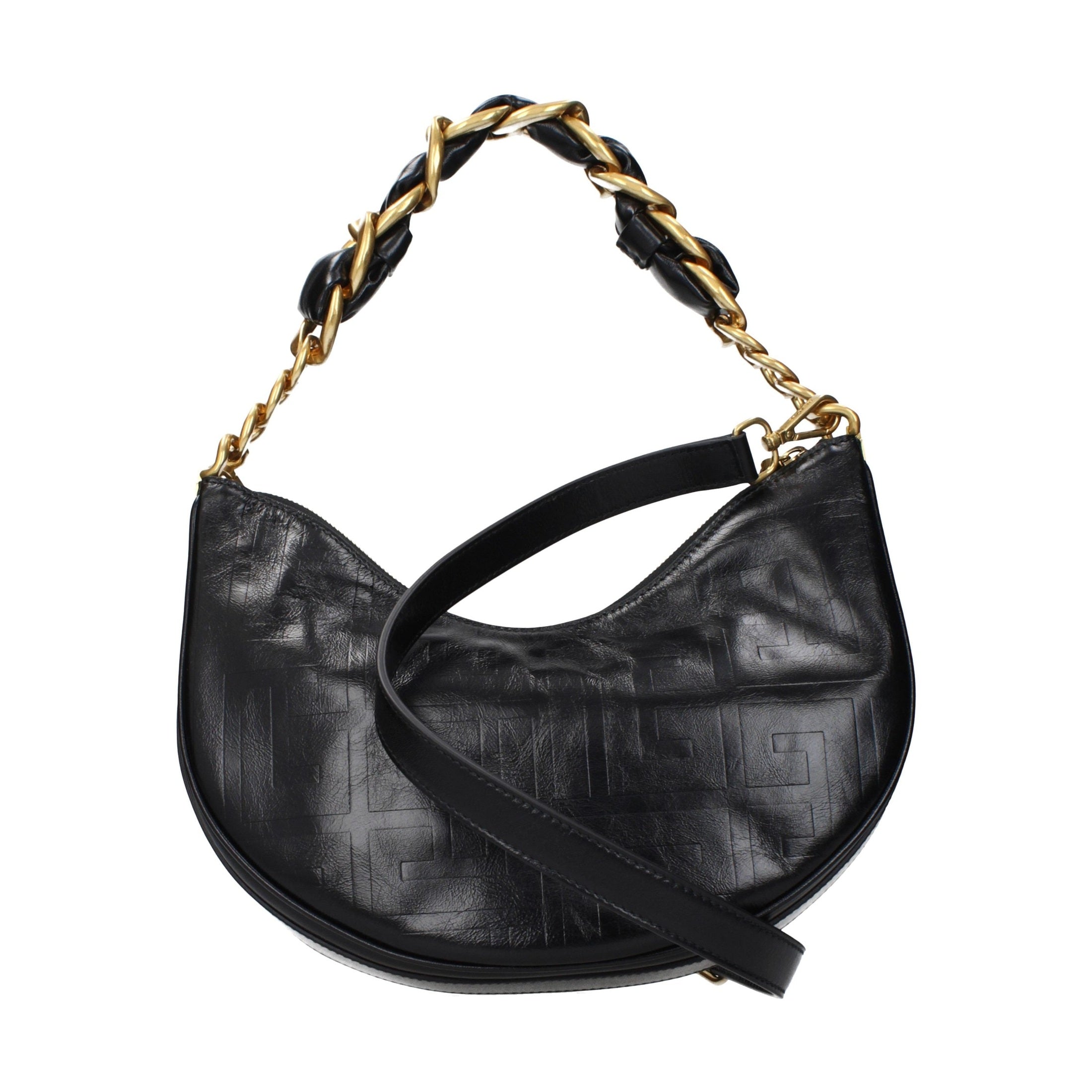 Balmain Black Leather Shoulder Bag