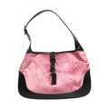 Gucci Jackie Pink Velvet And Black Leather Shoulder Bag