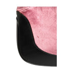Gucci Jackie Pink Velvet And Black Leather Shoulder Bag