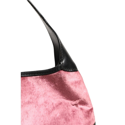 Gucci Jackie Pink Velvet And Black Leather Shoulder Bag